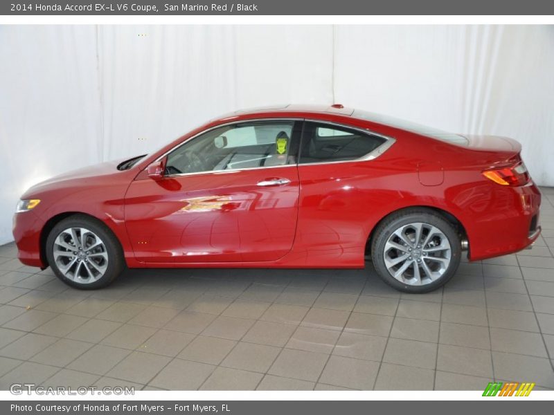 San Marino Red / Black 2014 Honda Accord EX-L V6 Coupe