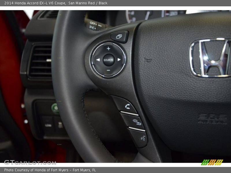 San Marino Red / Black 2014 Honda Accord EX-L V6 Coupe
