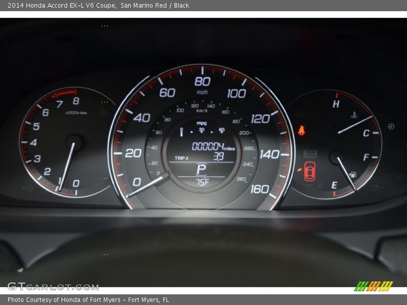 San Marino Red / Black 2014 Honda Accord EX-L V6 Coupe