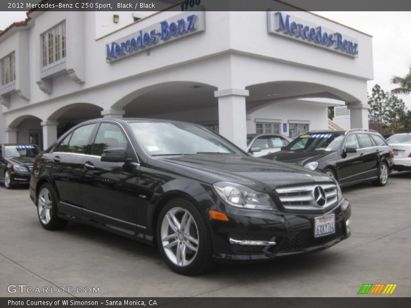 Black / Black 2012 Mercedes-Benz C 250 Sport