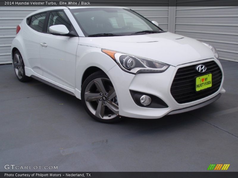 Elite White / Black 2014 Hyundai Veloster Turbo