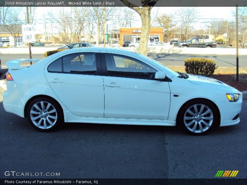 Wicked White Satin / Black 2009 Mitsubishi Lancer RALLIART