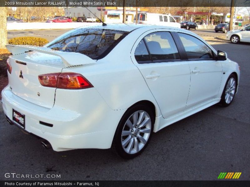 Wicked White Satin / Black 2009 Mitsubishi Lancer RALLIART