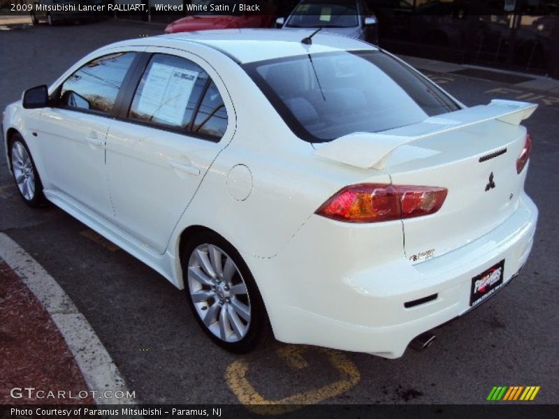 Wicked White Satin / Black 2009 Mitsubishi Lancer RALLIART