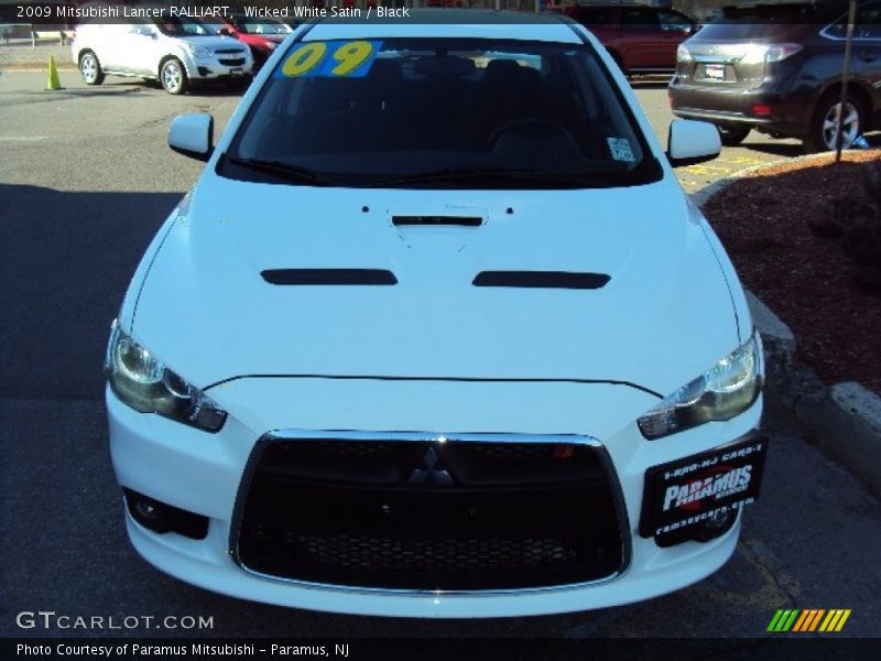 Wicked White Satin / Black 2009 Mitsubishi Lancer RALLIART