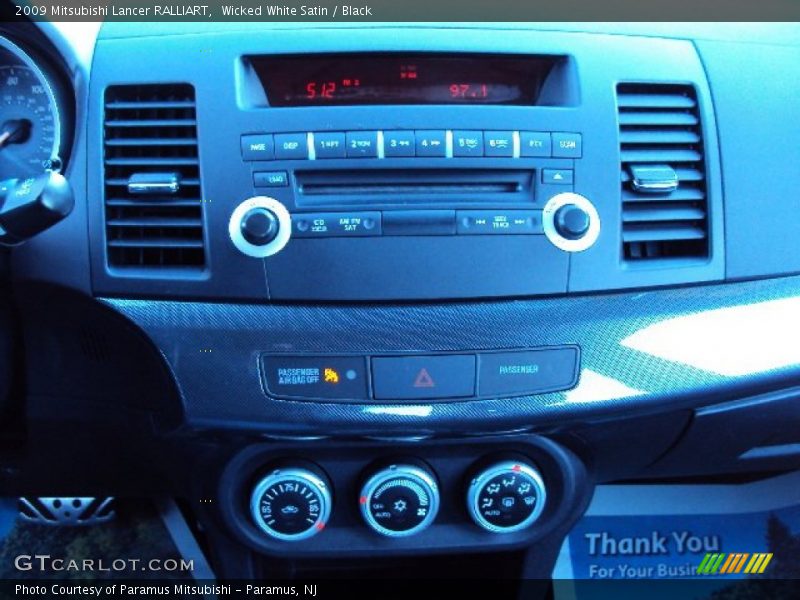 Wicked White Satin / Black 2009 Mitsubishi Lancer RALLIART
