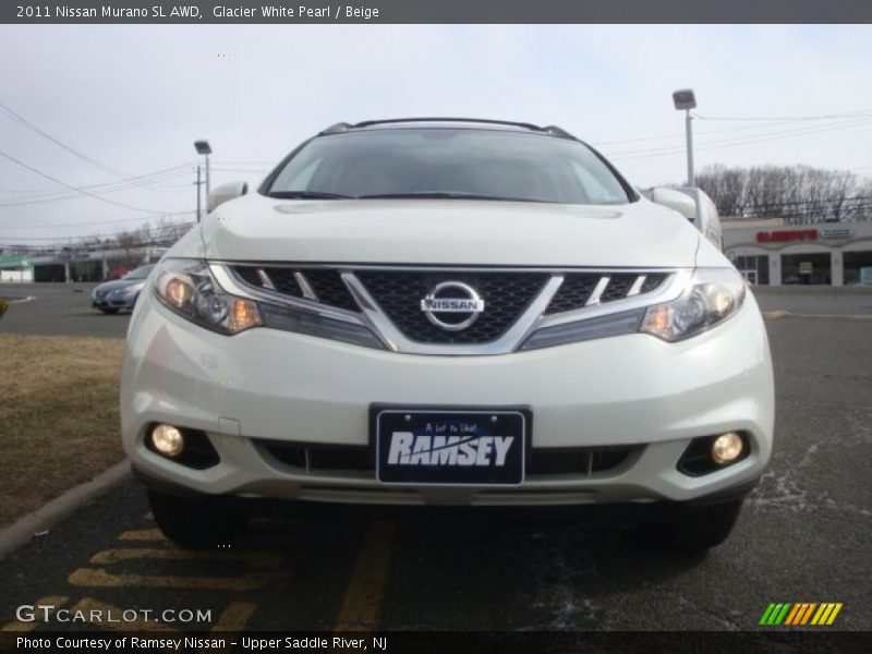 Glacier White Pearl / Beige 2011 Nissan Murano SL AWD