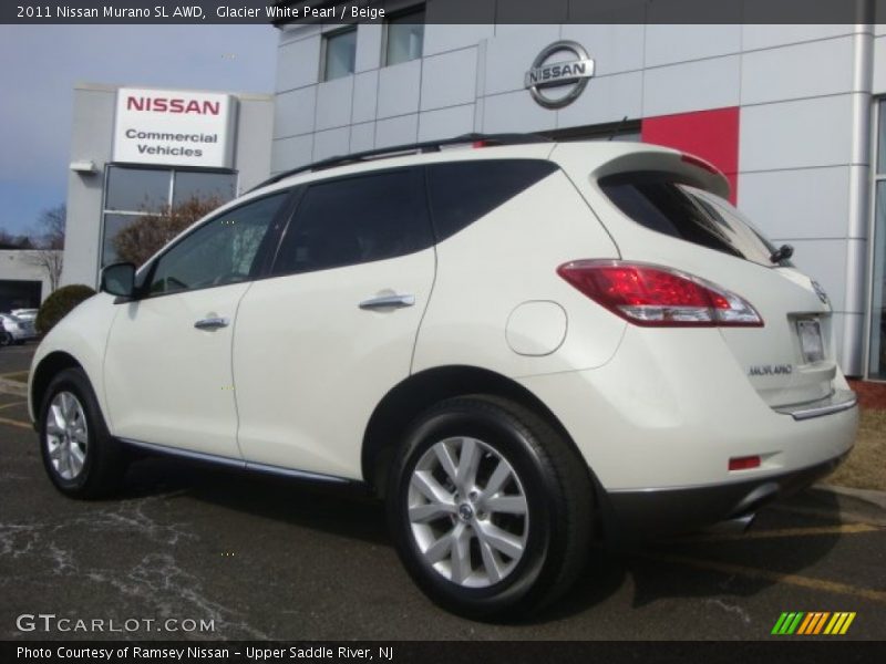 Glacier White Pearl / Beige 2011 Nissan Murano SL AWD