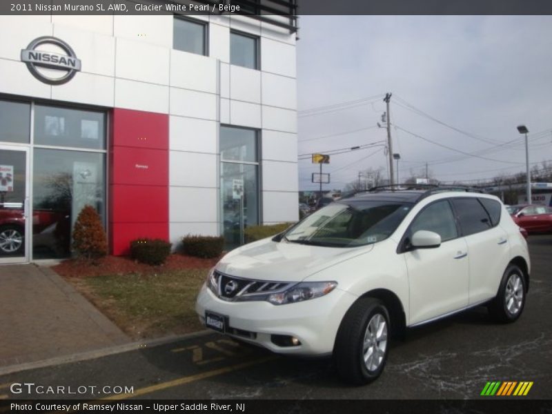 Glacier White Pearl / Beige 2011 Nissan Murano SL AWD