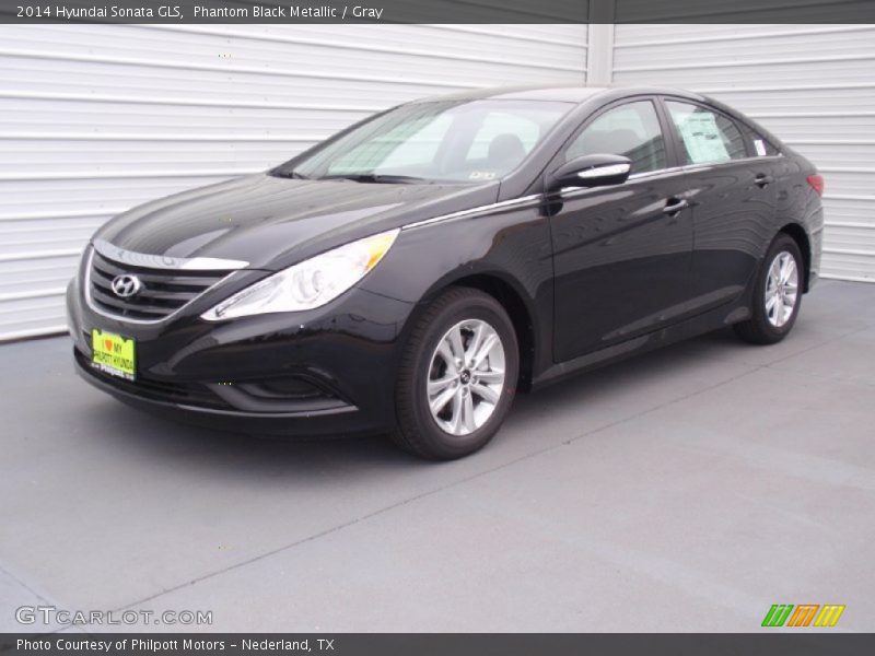 Phantom Black Metallic / Gray 2014 Hyundai Sonata GLS