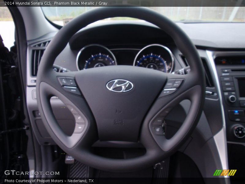 Phantom Black Metallic / Gray 2014 Hyundai Sonata GLS