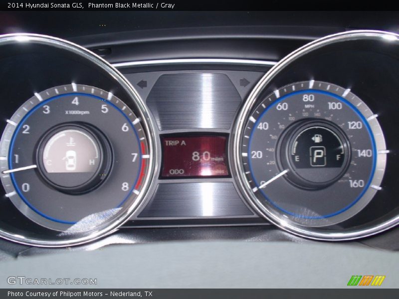 Phantom Black Metallic / Gray 2014 Hyundai Sonata GLS