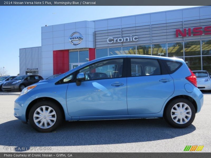 Morningsky Blue / Charcoal 2014 Nissan Versa Note S Plus