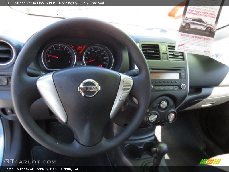 Morningsky Blue / Charcoal 2014 Nissan Versa Note S Plus