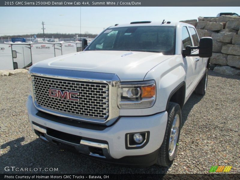 Summit White / Cocoa/Dune 2015 GMC Sierra 2500HD Denali Crew Cab 4x4