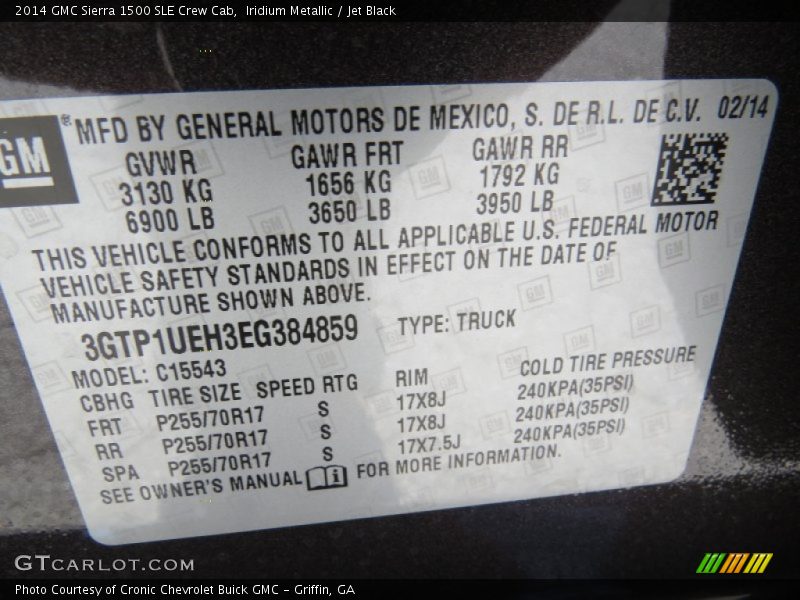 Iridium Metallic / Jet Black 2014 GMC Sierra 1500 SLE Crew Cab