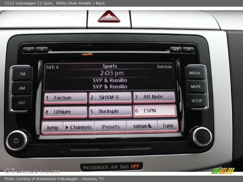 Reflex Silver Metallic / Black 2011 Volkswagen CC Sport