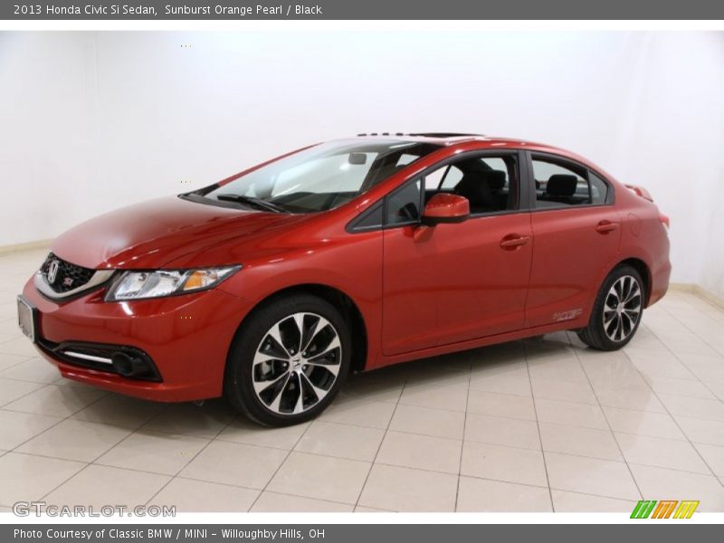 Sunburst Orange Pearl / Black 2013 Honda Civic Si Sedan