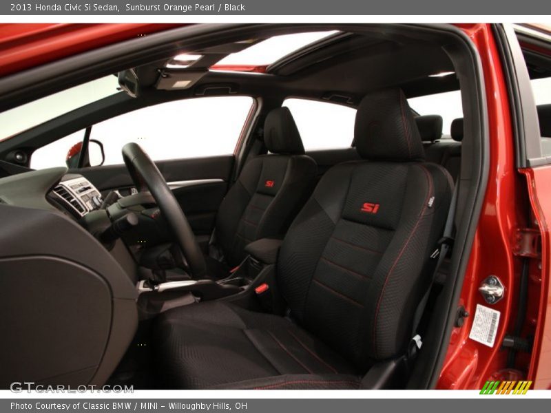 Sunburst Orange Pearl / Black 2013 Honda Civic Si Sedan