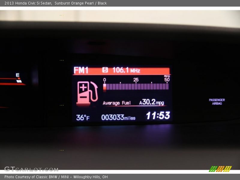 Sunburst Orange Pearl / Black 2013 Honda Civic Si Sedan