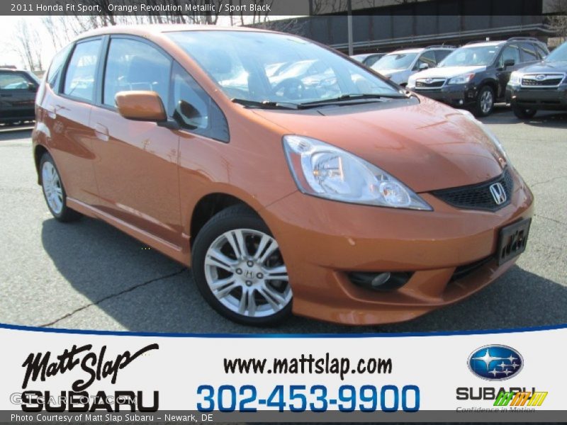 Orange Revolution Metallic / Sport Black 2011 Honda Fit Sport