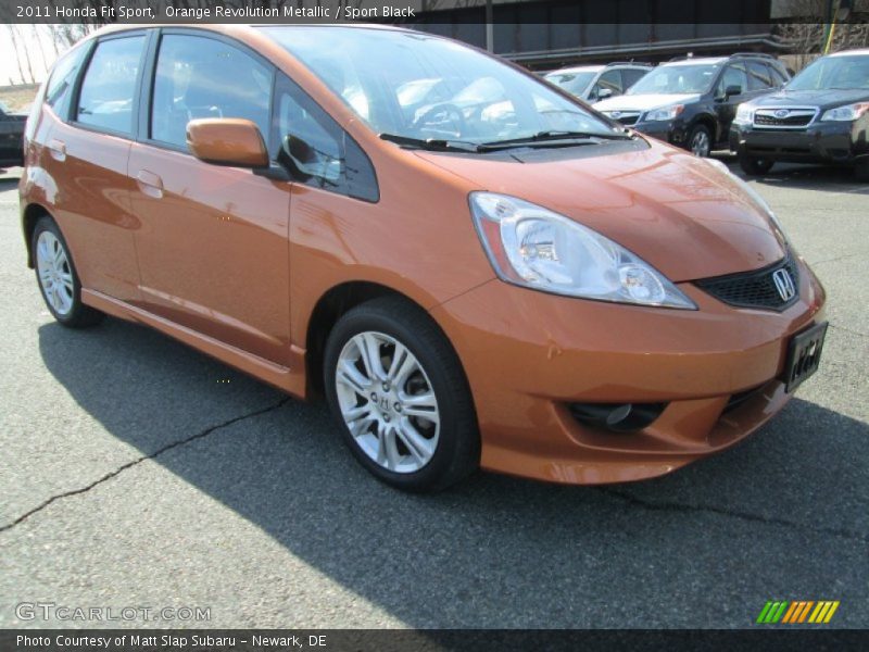 Orange Revolution Metallic / Sport Black 2011 Honda Fit Sport