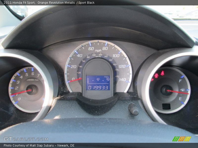Orange Revolution Metallic / Sport Black 2011 Honda Fit Sport