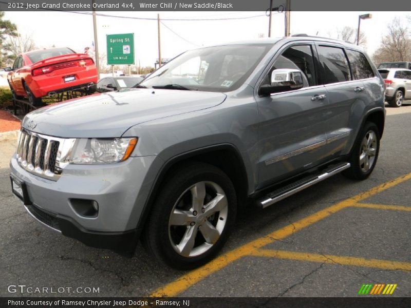 Winter Chill / New Saddle/Black 2012 Jeep Grand Cherokee Overland 4x4