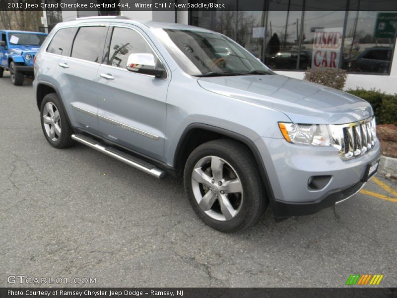 Winter Chill / New Saddle/Black 2012 Jeep Grand Cherokee Overland 4x4