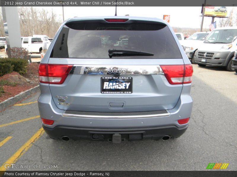 Winter Chill / New Saddle/Black 2012 Jeep Grand Cherokee Overland 4x4