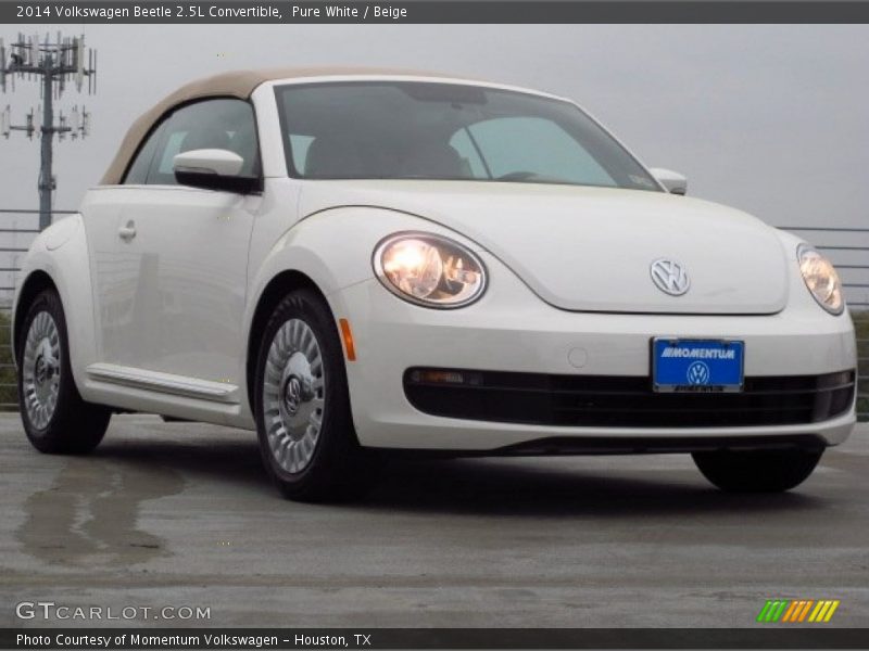 Pure White / Beige 2014 Volkswagen Beetle 2.5L Convertible