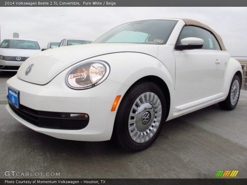Pure White / Beige 2014 Volkswagen Beetle 2.5L Convertible
