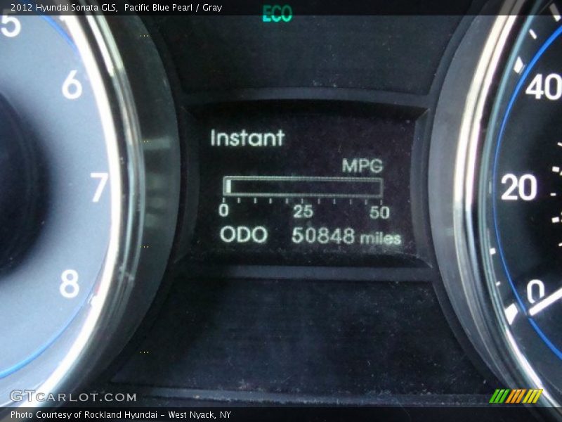 Pacific Blue Pearl / Gray 2012 Hyundai Sonata GLS