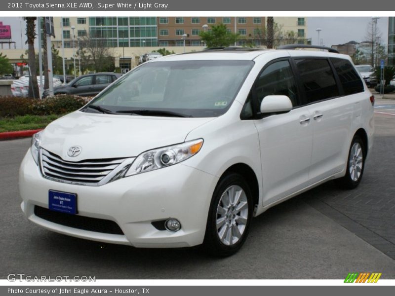 Super White / Light Gray 2012 Toyota Sienna XLE AWD