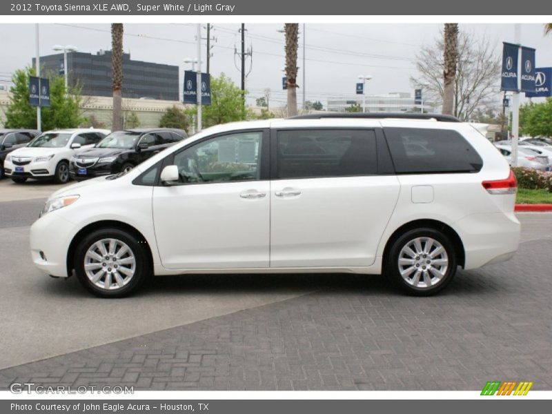 Super White / Light Gray 2012 Toyota Sienna XLE AWD