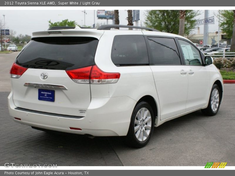 Super White / Light Gray 2012 Toyota Sienna XLE AWD