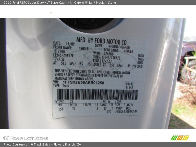Oxford White / Medium Stone 2010 Ford F250 Super Duty XLT SuperCab 4x4