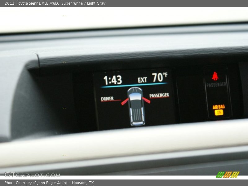 Super White / Light Gray 2012 Toyota Sienna XLE AWD