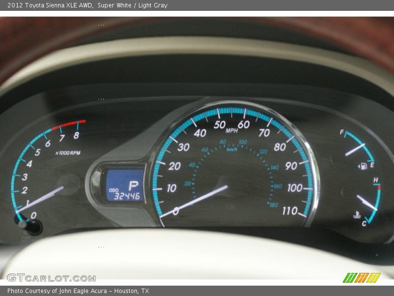 Super White / Light Gray 2012 Toyota Sienna XLE AWD