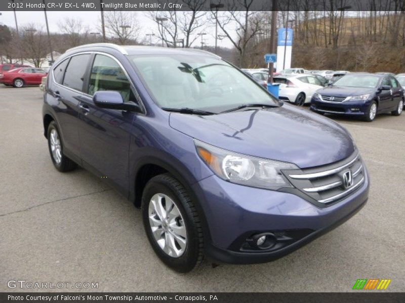 Twilight Blue Metallic / Gray 2012 Honda CR-V EX-L 4WD