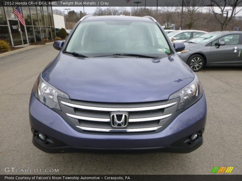 Twilight Blue Metallic / Gray 2012 Honda CR-V EX-L 4WD