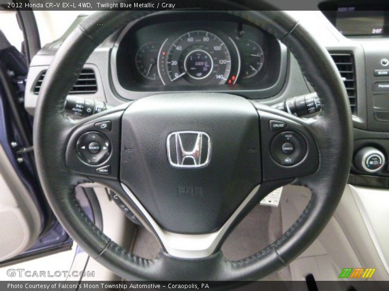 Twilight Blue Metallic / Gray 2012 Honda CR-V EX-L 4WD