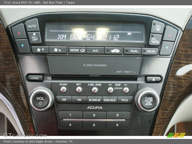 Bali Blue Pearl / Taupe 2012 Acura MDX SH-AWD