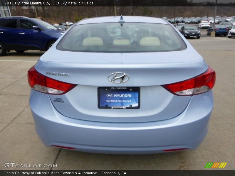 Blue Sky Metallic / Beige 2011 Hyundai Elantra GLS