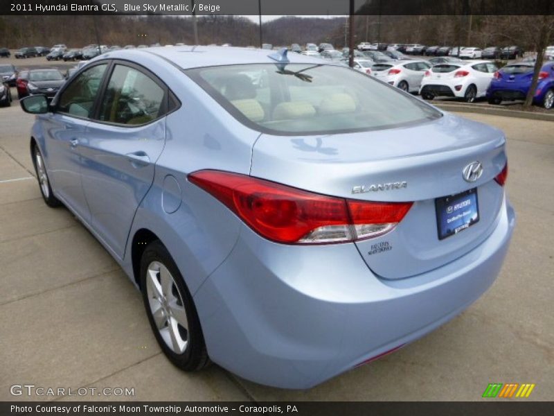 Blue Sky Metallic / Beige 2011 Hyundai Elantra GLS