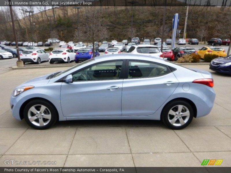 Blue Sky Metallic / Beige 2011 Hyundai Elantra GLS