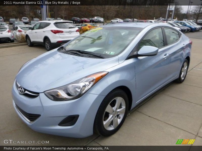 Blue Sky Metallic / Beige 2011 Hyundai Elantra GLS