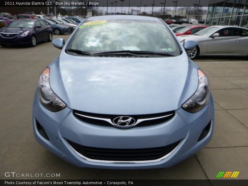 Blue Sky Metallic / Beige 2011 Hyundai Elantra GLS