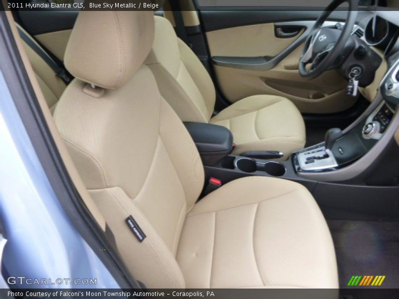 Blue Sky Metallic / Beige 2011 Hyundai Elantra GLS