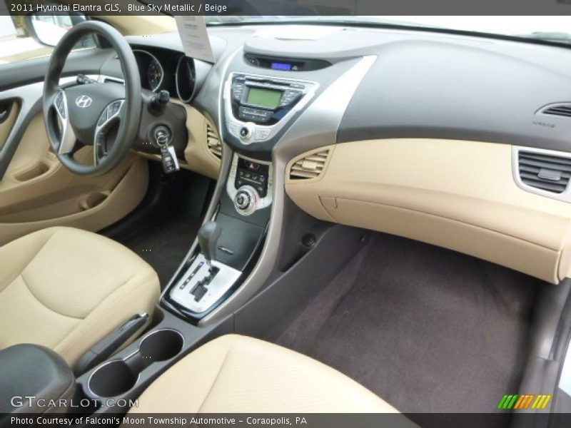Blue Sky Metallic / Beige 2011 Hyundai Elantra GLS
